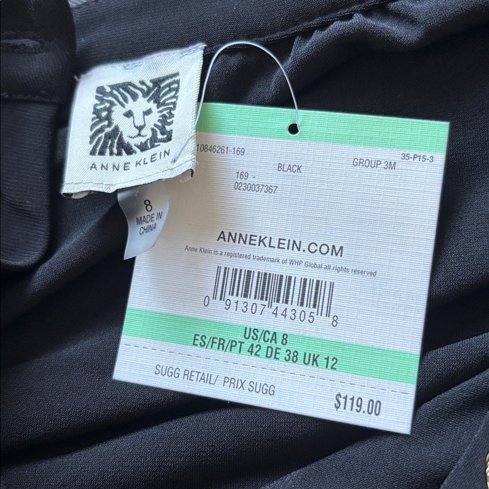 🖤 Anne Klein Tiered Midi Dress | NWT Gold Button Jersey, Size 8 - Picture 4 of 10